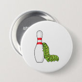 Raupe im Bowling mit Bowling Button (Vorne & Hinten)