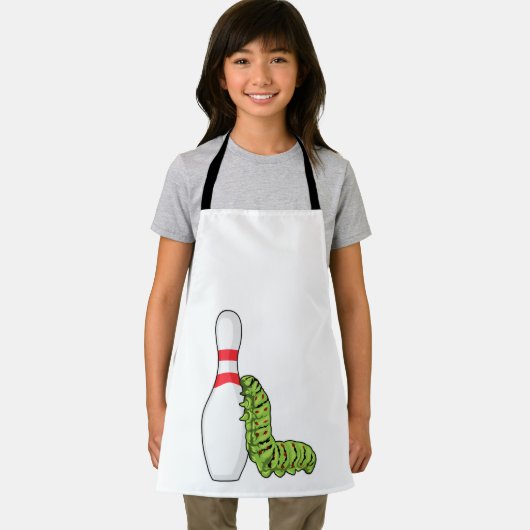 Raupe im Bowling mit Bowling Button Schürze (Insitu)