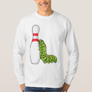 Raupe im Bowling mit Bowling Button T-Shirt