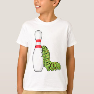 Raupe im Bowling mit Bowling Button T-Shirt