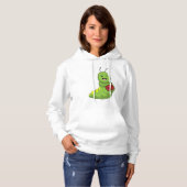 Raupe im Bowling mit Bowlingball Hoodie (Vorne ganz)
