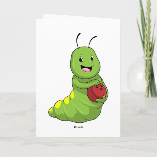 Raupe im Bowling mit Bowlingball Karte (Rückseite)