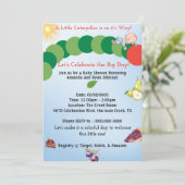 Raupe Kinderdusche Einladung (Stehend Vorderseite)