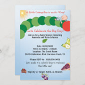 Raupe Kinderdusche Einladung (Vorne/Hinten)