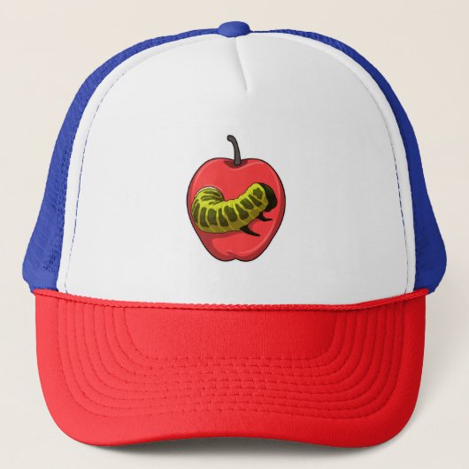 Raupe mit Apfel Truckerkappe (Vorderseite)