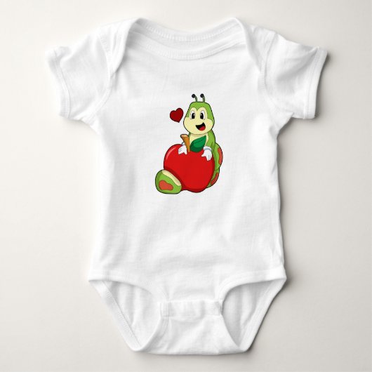 Raupe mit Apple Baby Strampler (Vorderseite)