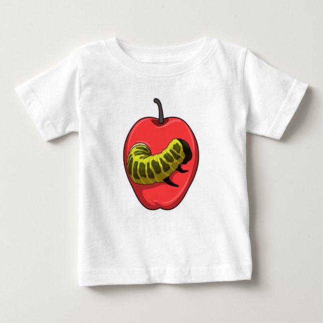 Raupe mit Apple Baby T-shirt (Vorderseite)