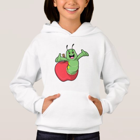 Raupe mit Apple Hoodie (Vorderseite)