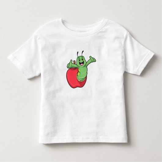 Raupe mit Apple Kleinkind T-shirt (Vorderseite)