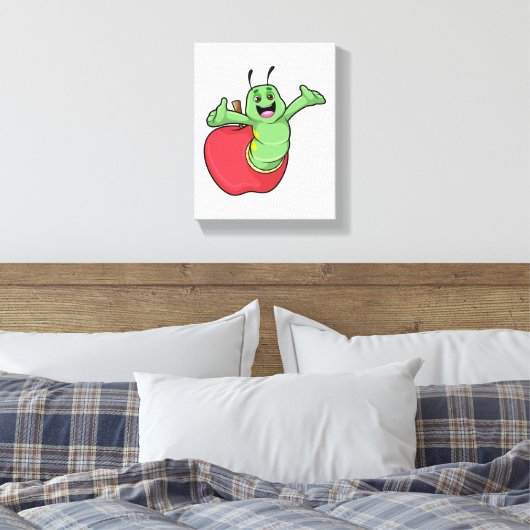 Raupe mit Apple Leinwanddruck (Insitu (Schlafzimmer))