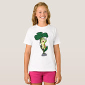 Raupe mit Blatt T-Shirt (Vorne ganz)