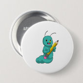 Raupe mit Bleistift Button (Vorne & Hinten)