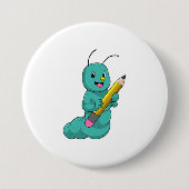 Raupe mit Bleistift Button (Vorderseite)
