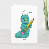 Raupe mit Bleistift Karte (Rückseite)