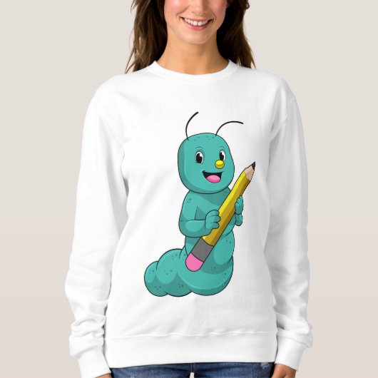 Raupe mit Bleistift Sweatshirt (Vorderseite)