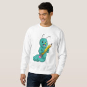 Raupe mit Bleistift Sweatshirt (Vorne ganz)