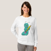 Raupe mit Bleistift T-Shirt (Vorne ganz)