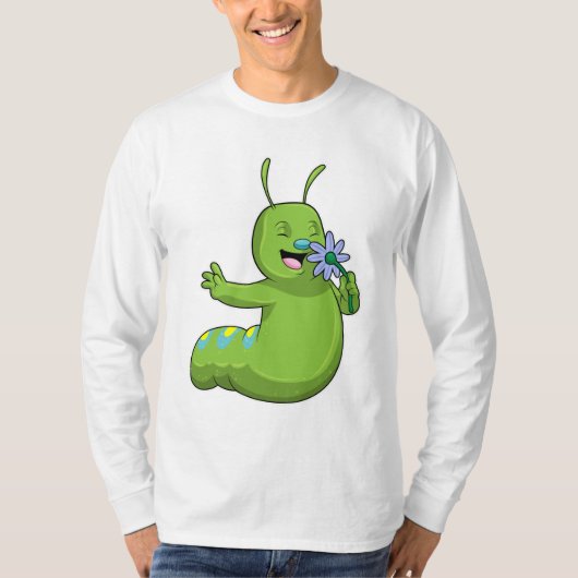 Raupe mit Blume Daisy T-Shirt (Vorderseite)