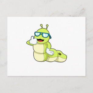 Raupe mit Brille Postkarte