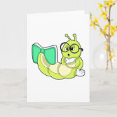 Raupe mit Buch Karte (Gelbe Blume)