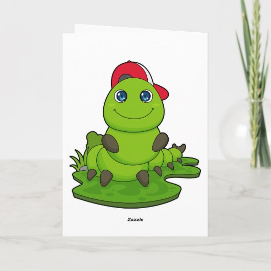 Raupe mit Cap Karte (Rückseite)