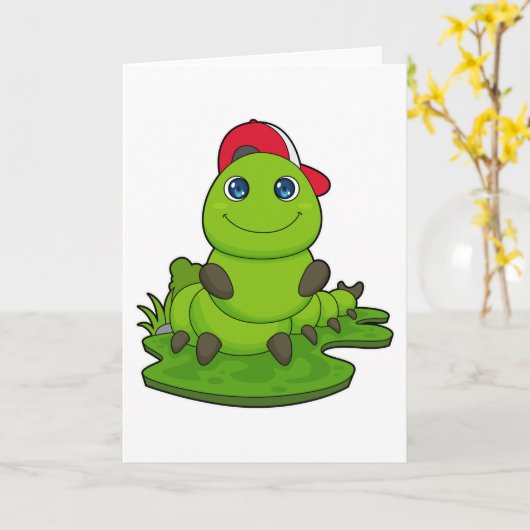 Raupe mit Cap Karte (Gelbe Blume)