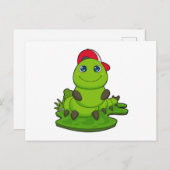 Raupe mit Cap Postkarte (Vorne/Hinten)