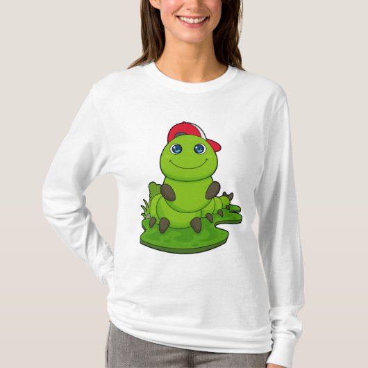 Raupe mit Cap T-Shirt (Vorderseite)