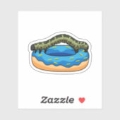 Raupe mit Donut Aufkleber (Blatt)