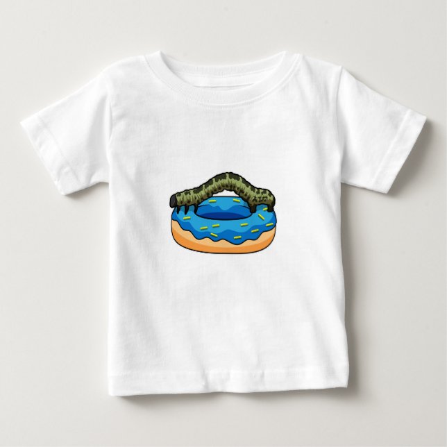 Raupe mit Donut Baby T-shirt (Vorderseite)