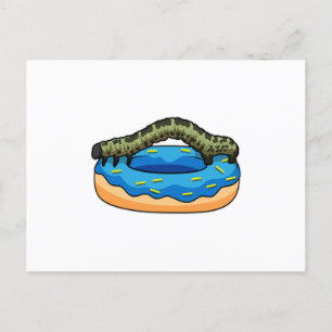 Raupe mit Donut Postkarte