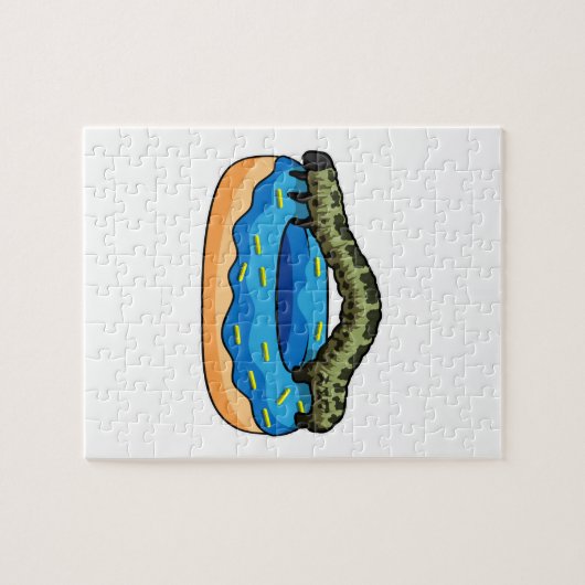 Raupe mit Donut Puzzle (Horizontal)