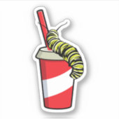 Raupe mit Drink Aufkleber (Vorderseite)