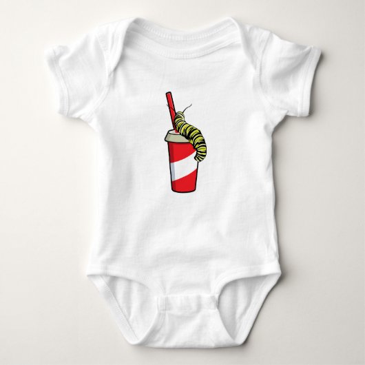 Raupe mit Drink Baby Strampler (Vorderseite)