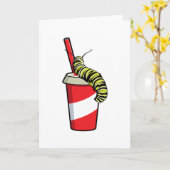 Raupe mit Drink Karte (Gelbe Blume)