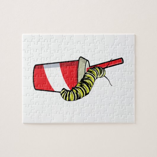 Raupe mit Drink Puzzle (Horizontal)