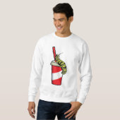 Raupe mit Drink Sweatshirt (Vorne ganz)