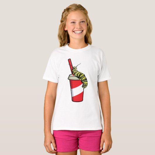 Raupe mit Drink T-Shirt (Vorne ganz)