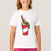 Raupe mit Drink T-Shirt (Vorderseite)