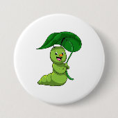 Raupe mit Leaf als Parasol Button (Vorderseite)