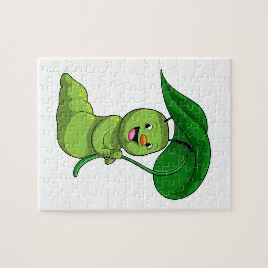 Raupe mit Leaf als Parasol Puzzle (Horizontal)