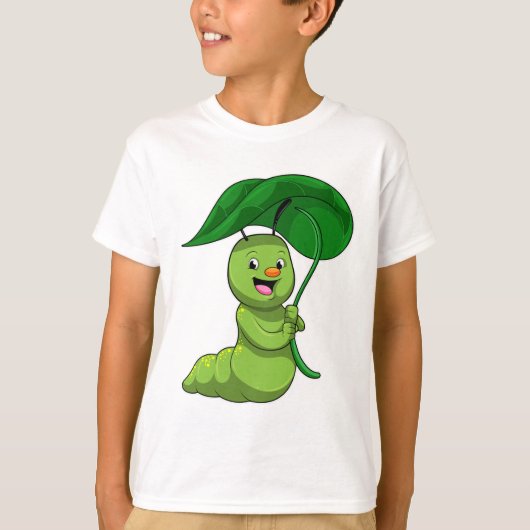 Raupe mit Leaf als Parasol T-Shirt (Vorderseite)