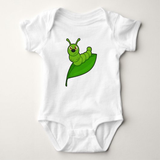 Raupe mit Leaf Baby Strampler (Vorderseite)