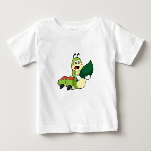Raupe mit Leaf Baby T-shirt (Vorderseite)