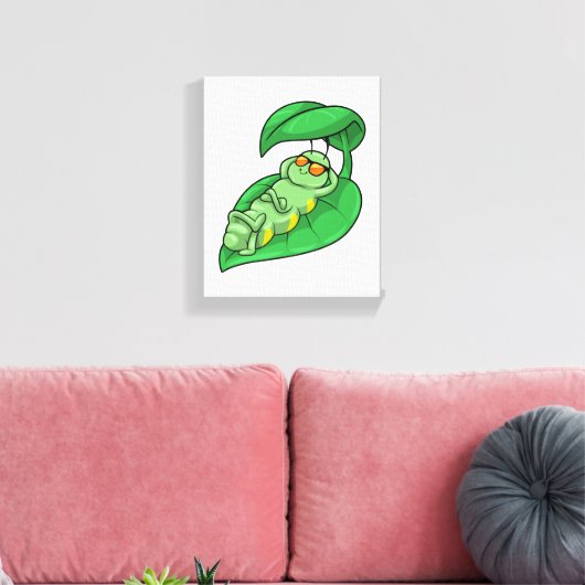 Raupe mit Leaf Leinwanddruck (Insitu (Wohnzimmer))