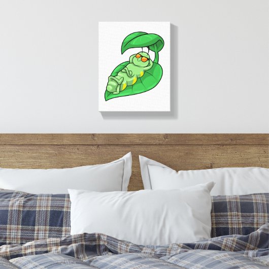 Raupe mit Leaf Leinwanddruck (Insitu (Schlafzimmer))