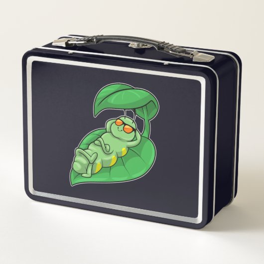 Raupe mit Leaf Metall Brotdose (Rückseite)