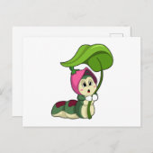 Raupe mit Leaf Postkarte (Vorne/Hinten)