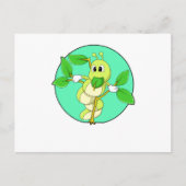 Raupe mit Leaf Postkarte (Vorderseite)