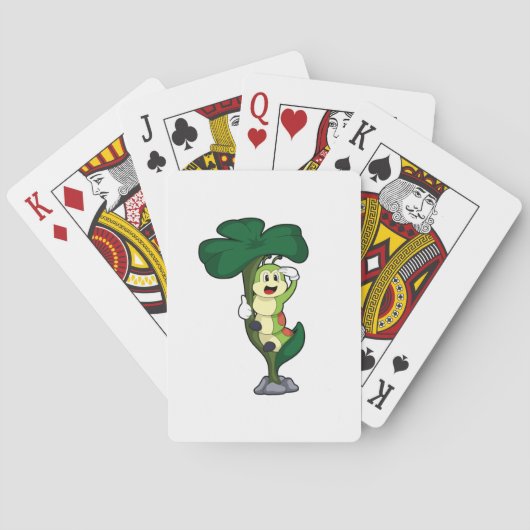 Raupe mit Leaf Spielkarten (Rückseite)